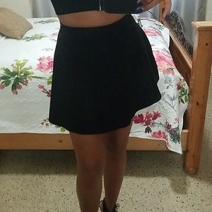 American Apparel black suede a-line skirt